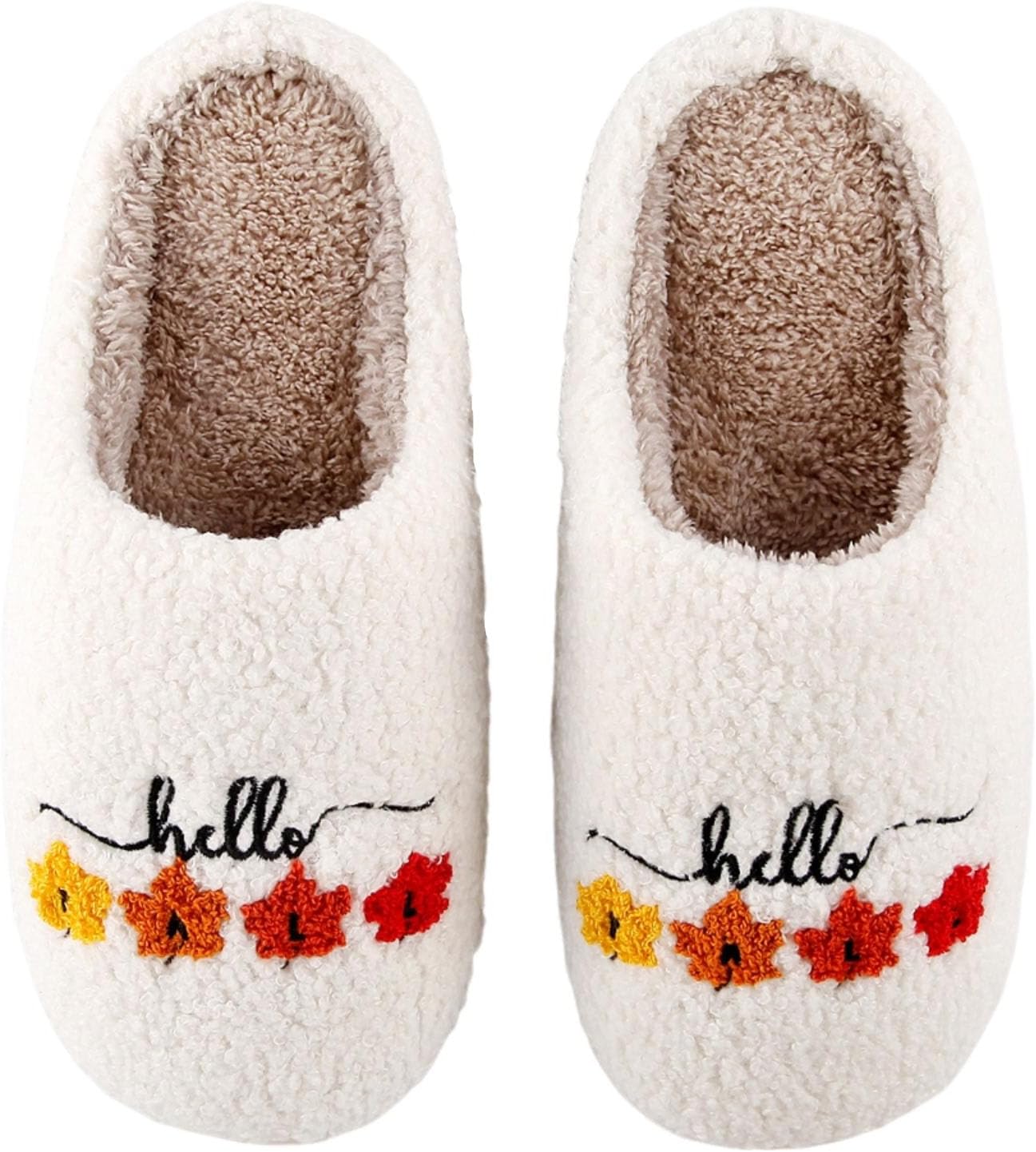 

Женские и мужские хэллоуинские тапочки с тыквой, страшным фонариком, плюшевые теплые тапочки, для дома и улицы, с памятью формы, зимние домашние тапочки Tsuwp, F-maple Leaf