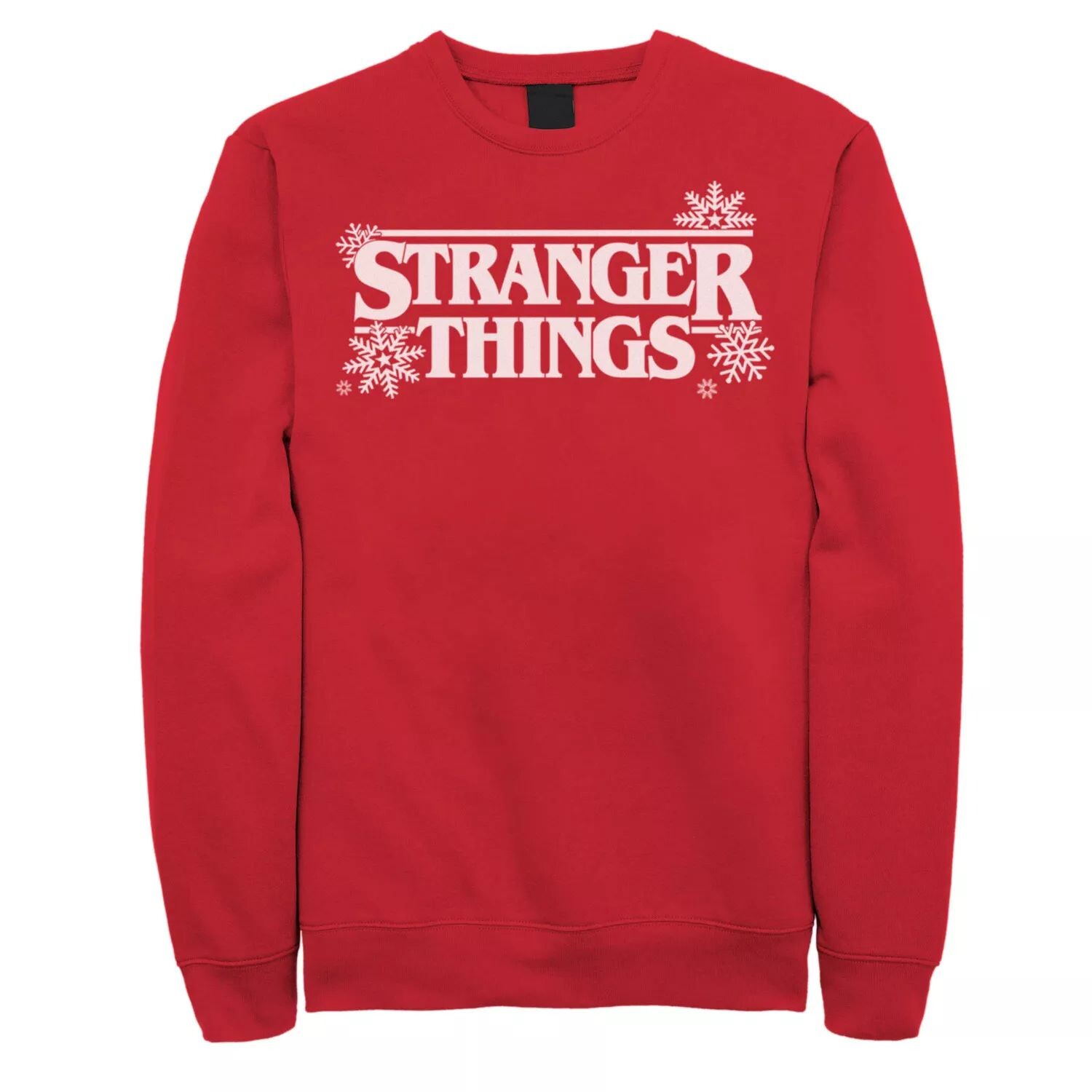 

Мужской белый свитшот с логотипом Stranger Things Holidays Snowflakes Licensed Character