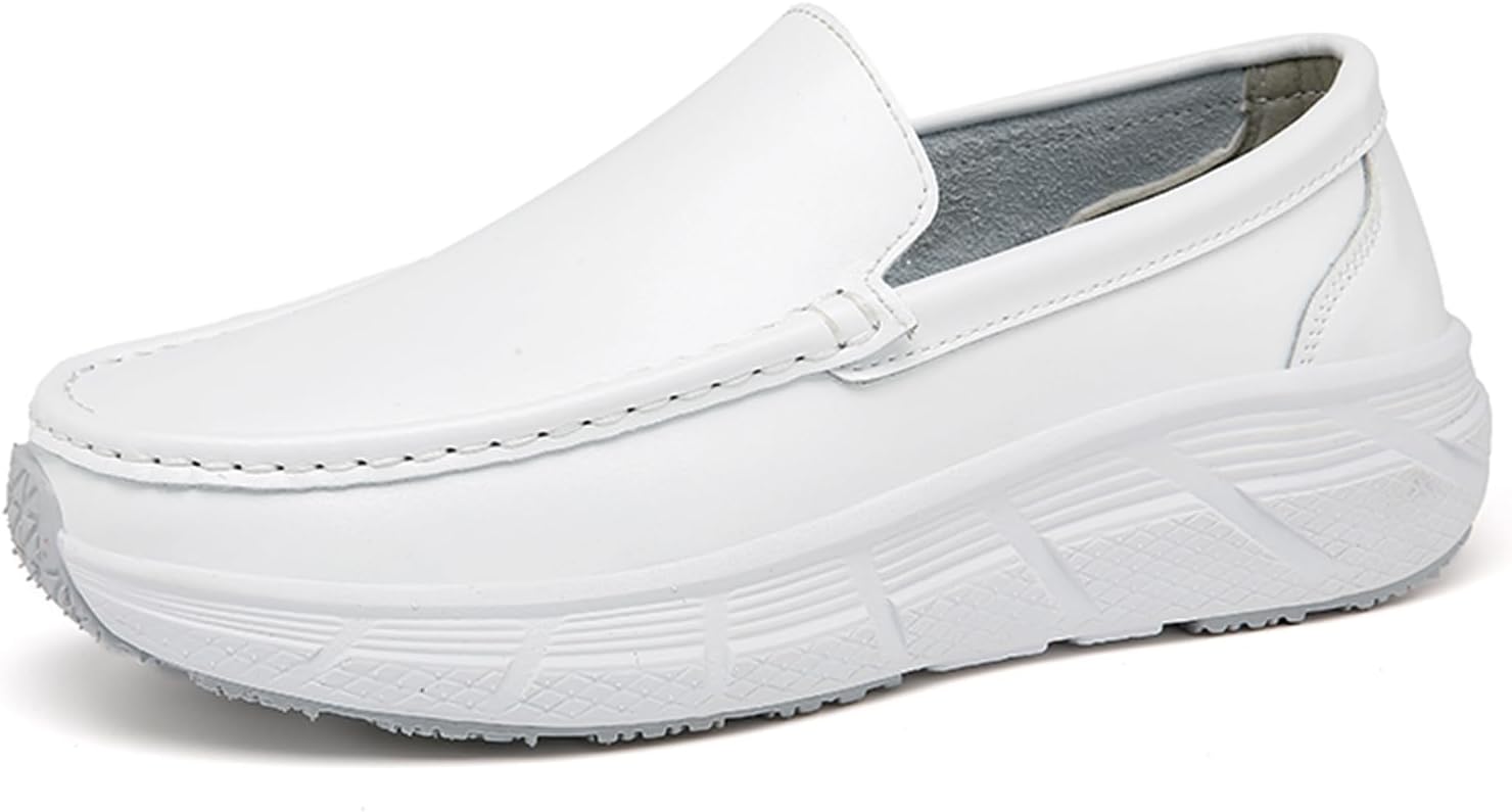

Мужские ортопедические платформенные туфли для ходьбы, удобные без застежки, при плантарном фасциите, для ухода за больными, повседневные мягкие с поддержкой свода стопы, рабочая обувь Enoegmsd, белый