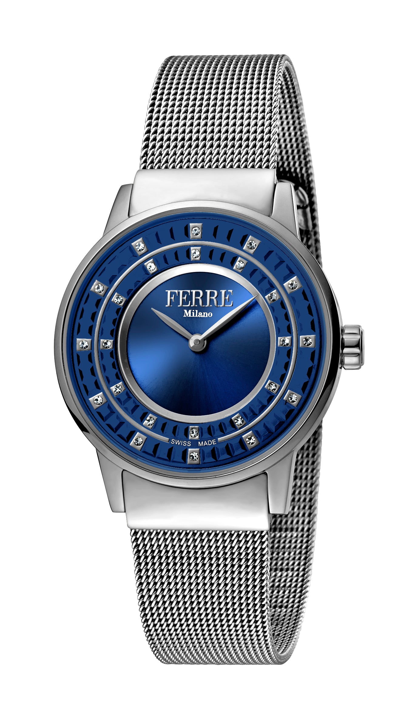 

Женские часы Ferre Milano D. Blue Dial SS Mesh, серебряный