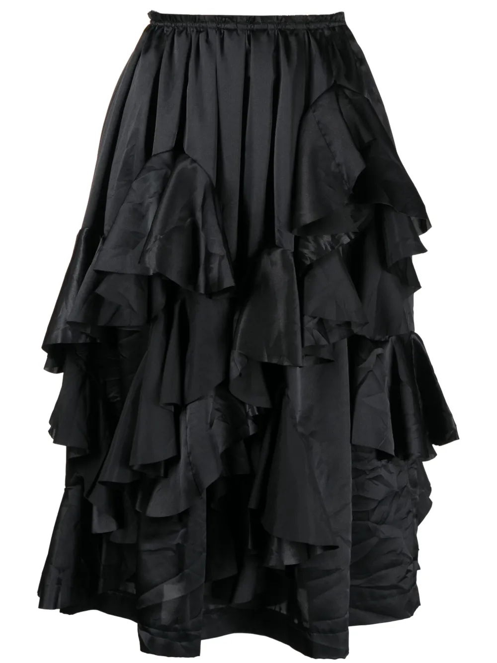 

Атласная юбка миди с оборками Comme Des Garçons Comme Des Garçons, черный