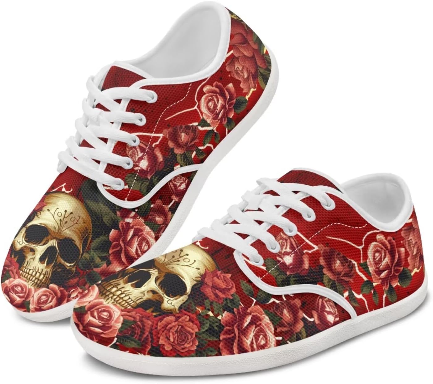 

Кроссовки Skull Barefoot для мужчин и женщин с широким носком, нулевая посадка, минималистичные, дышащие, без шнурков Pointodoor, Skull Rose