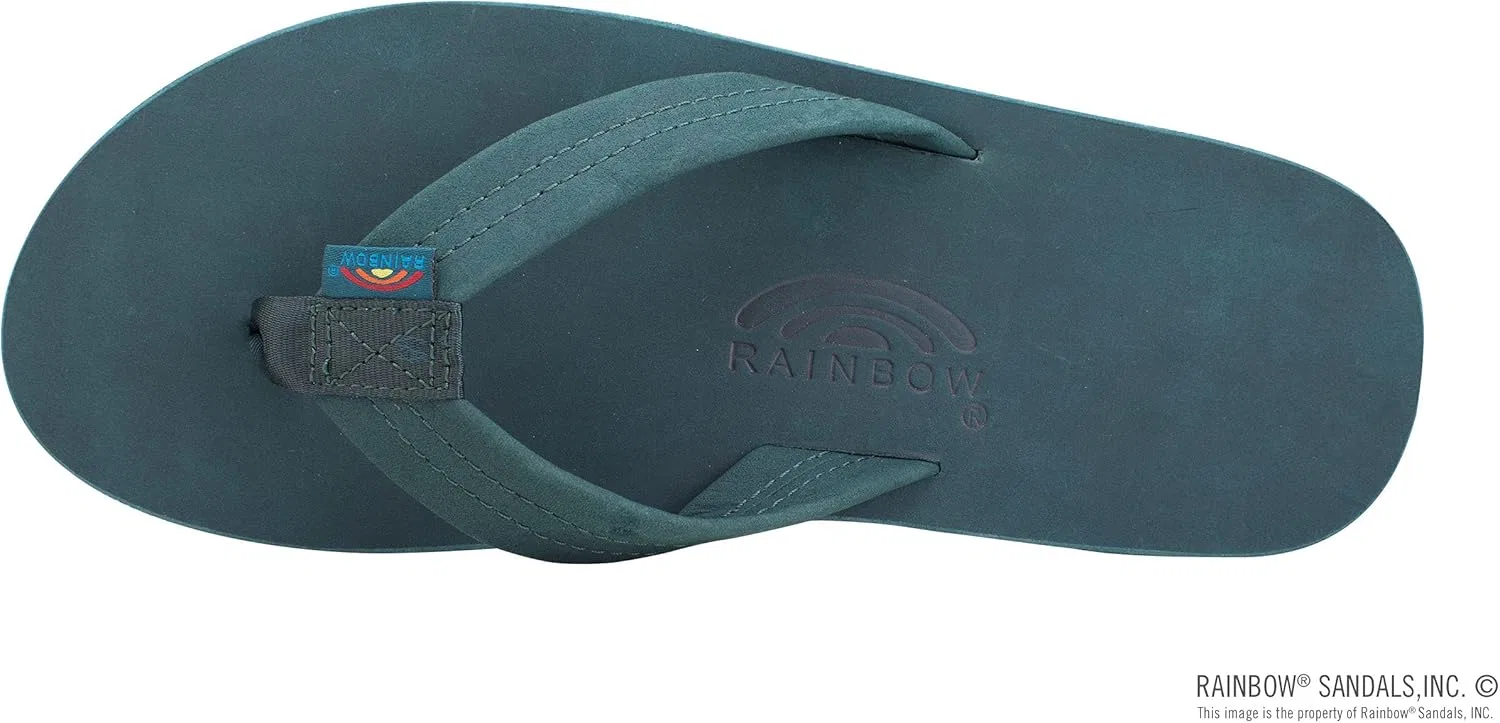 Мужские сандалии Rainbow из двухслойной кожи с поддержкой свода стопы Rainbow Sandals, Turquoise Grey — фото 3