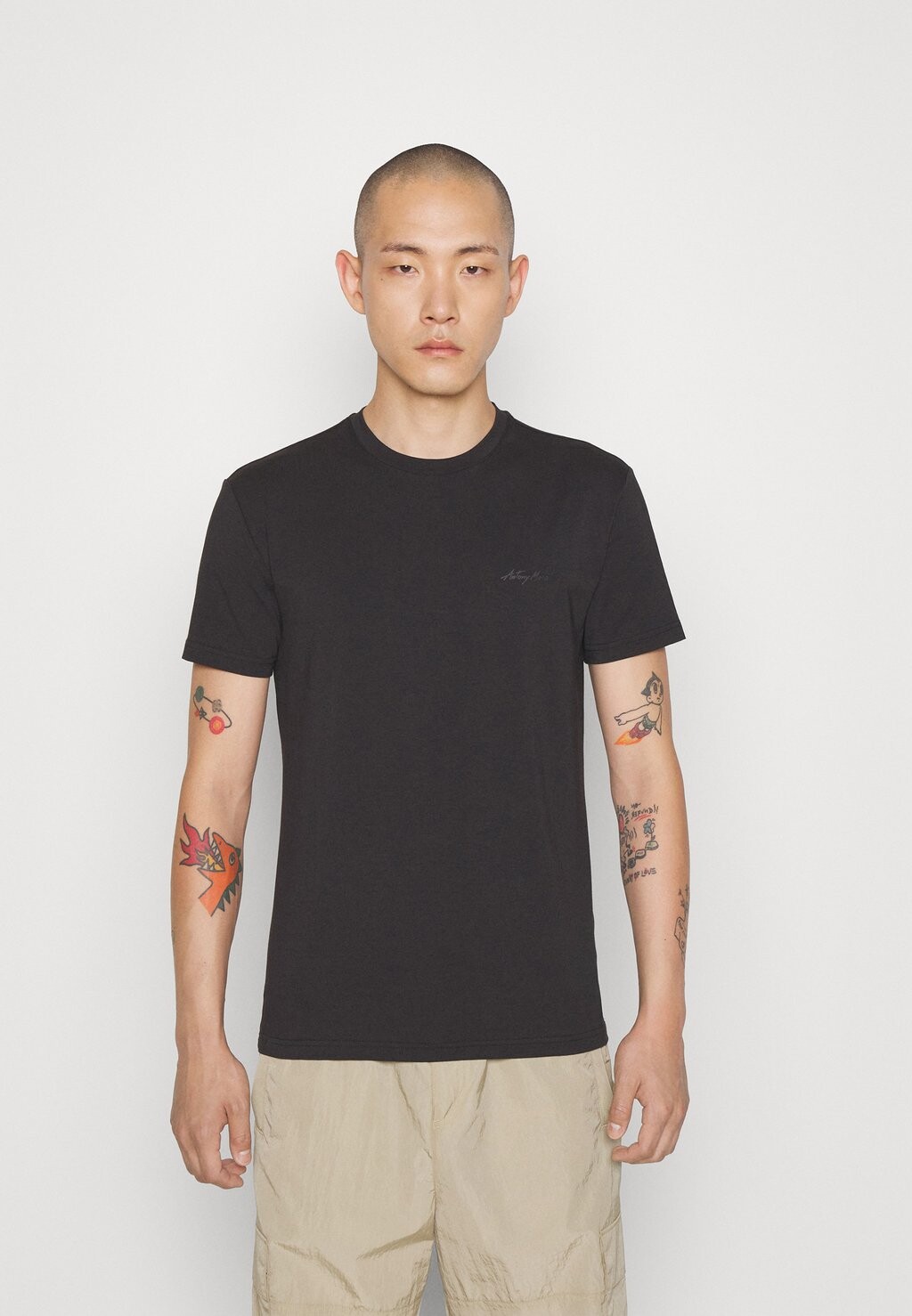 Базовая футболка Super Slim Fit T-Shirt With Logo Print Antony Morato, черный — фото 3