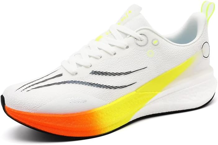 

Мужские беговые кроссовки с углеродной пластиной, ультралегкие, дышащая сетка, для гонок, ходьбы, тренажерного зала, противоскользящие Generic, оранжевый