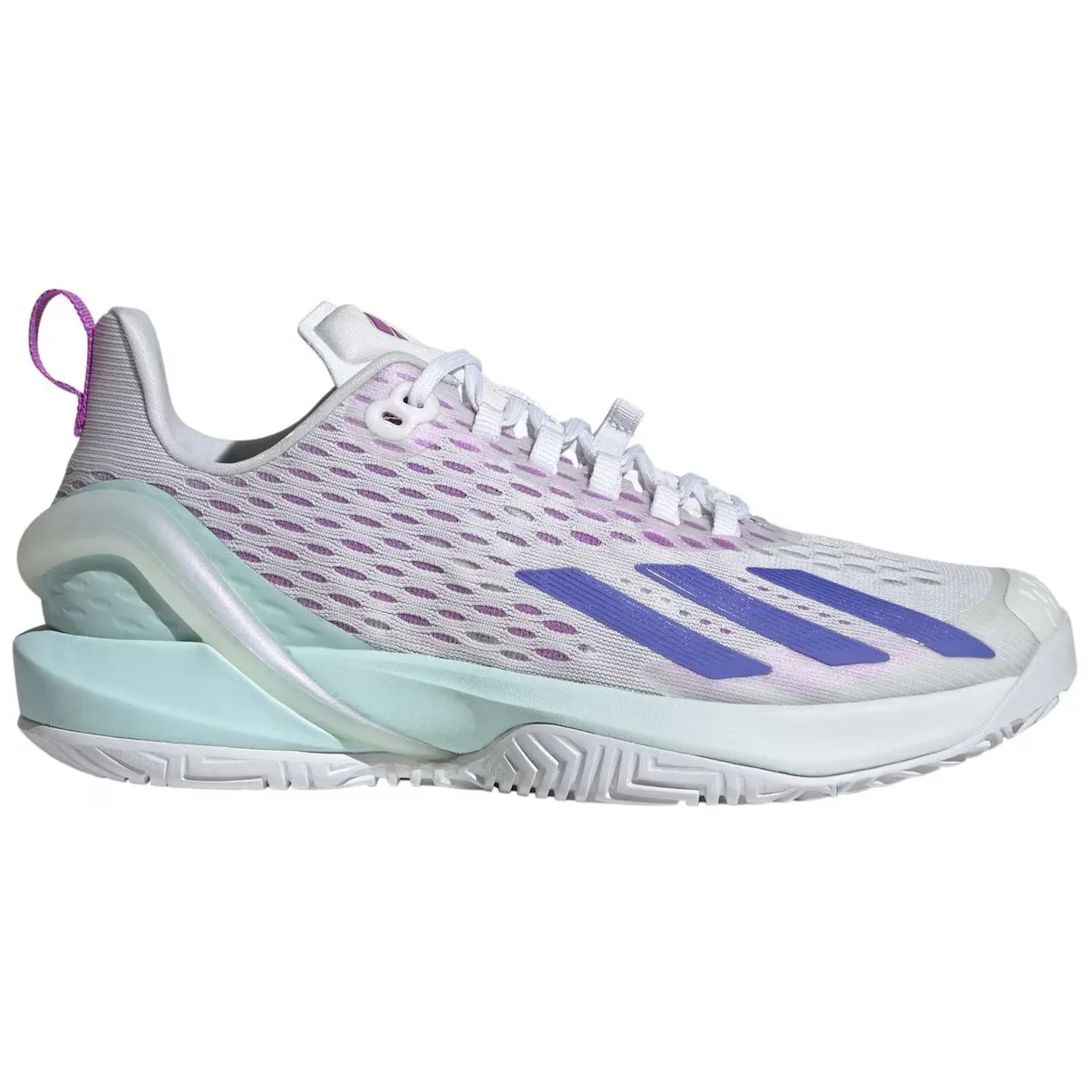 Женские теннисные кроссовки Adidas ADIZERO CYBERSONIC, белый/фиолетовый