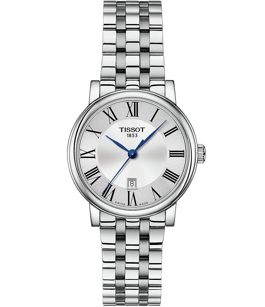 

Tissot Женские аналоговые кварцевые часы Carson премиум-класса с браслетом из нержавеющей стали, серебро