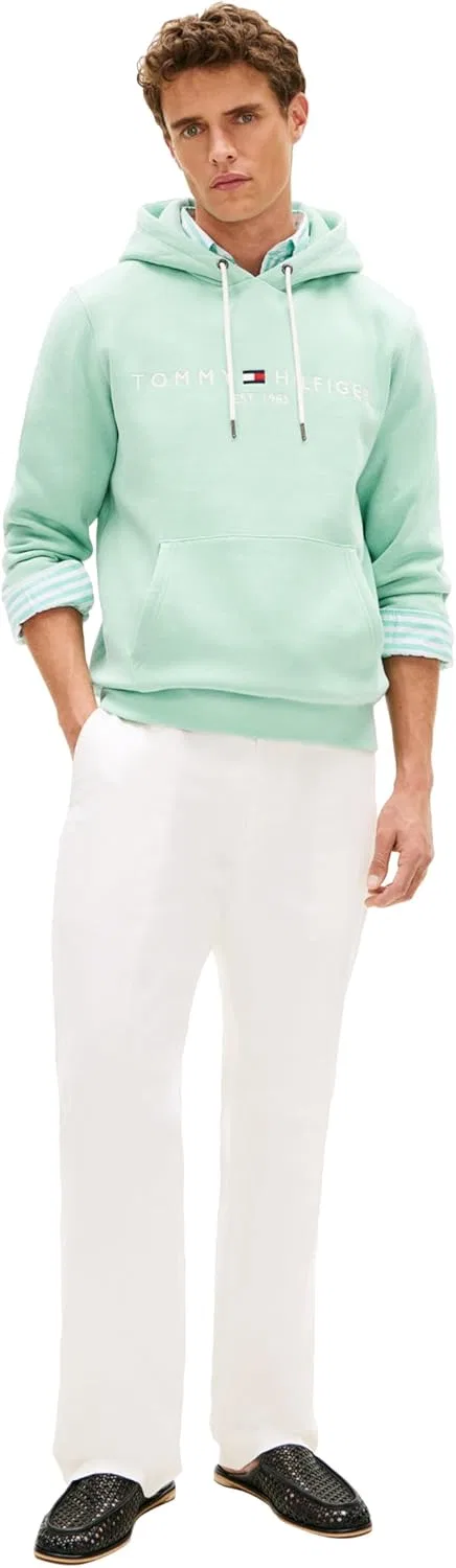 Мужская толстовка с капюшоном, флис, Tommy Hilfiger, Crushed Mint — фото 4