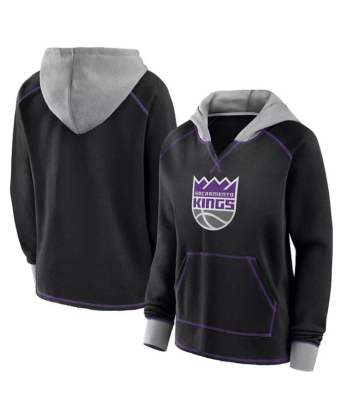 

Женская черная толстовка с капюшоном Sacramento Kings Boom Logo Athletic