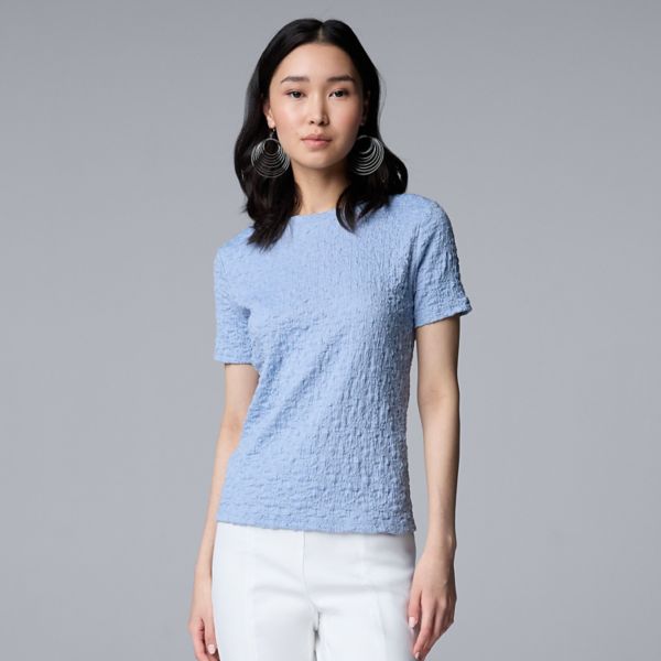 

Футболка с мелким узором Simply Vera Vera Wang, цвет ambience blue