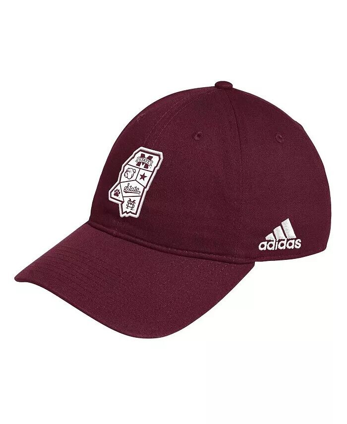

Мужская темно-бордовая регулируемая шляпа Mississippi State Bulldogs State Slouch Adidas, красный