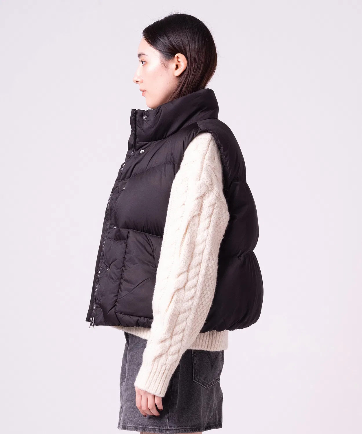 Женский утепленный жилет с принтом Western Bubble Vest Levi's, Черный — фото 2