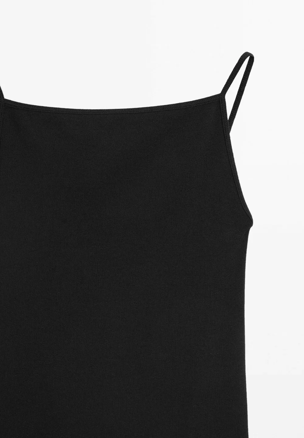 Топ-Майка из смесовой хлопковой ткани Massimo Dutti, Black — фото 4