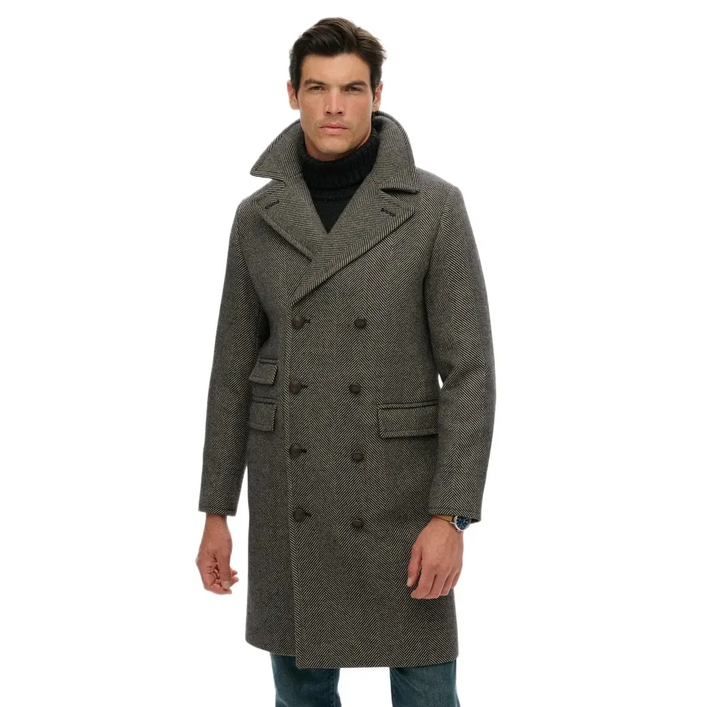 Пальто Merchant Wool Blend Superdry, серый