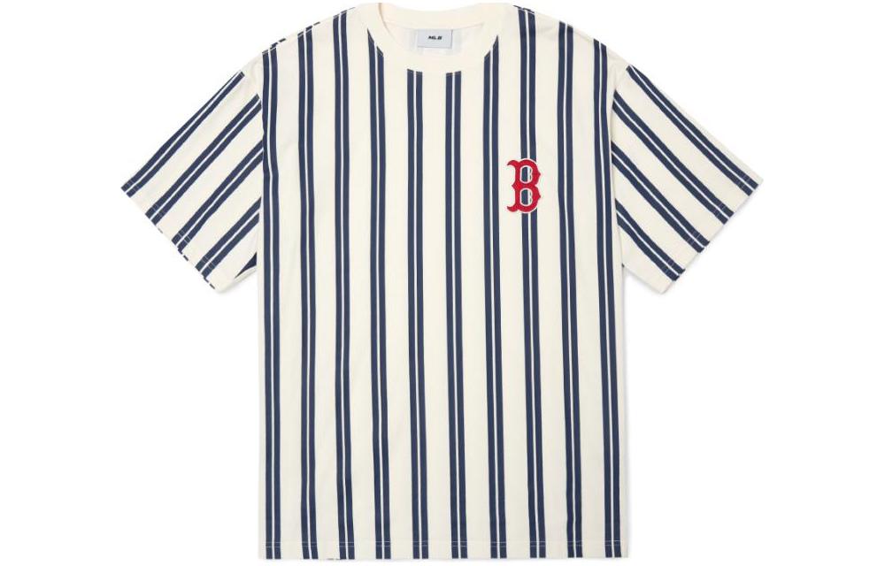 

Этническая полосатая оверсайз футболка Unisex Marine Blue MLB