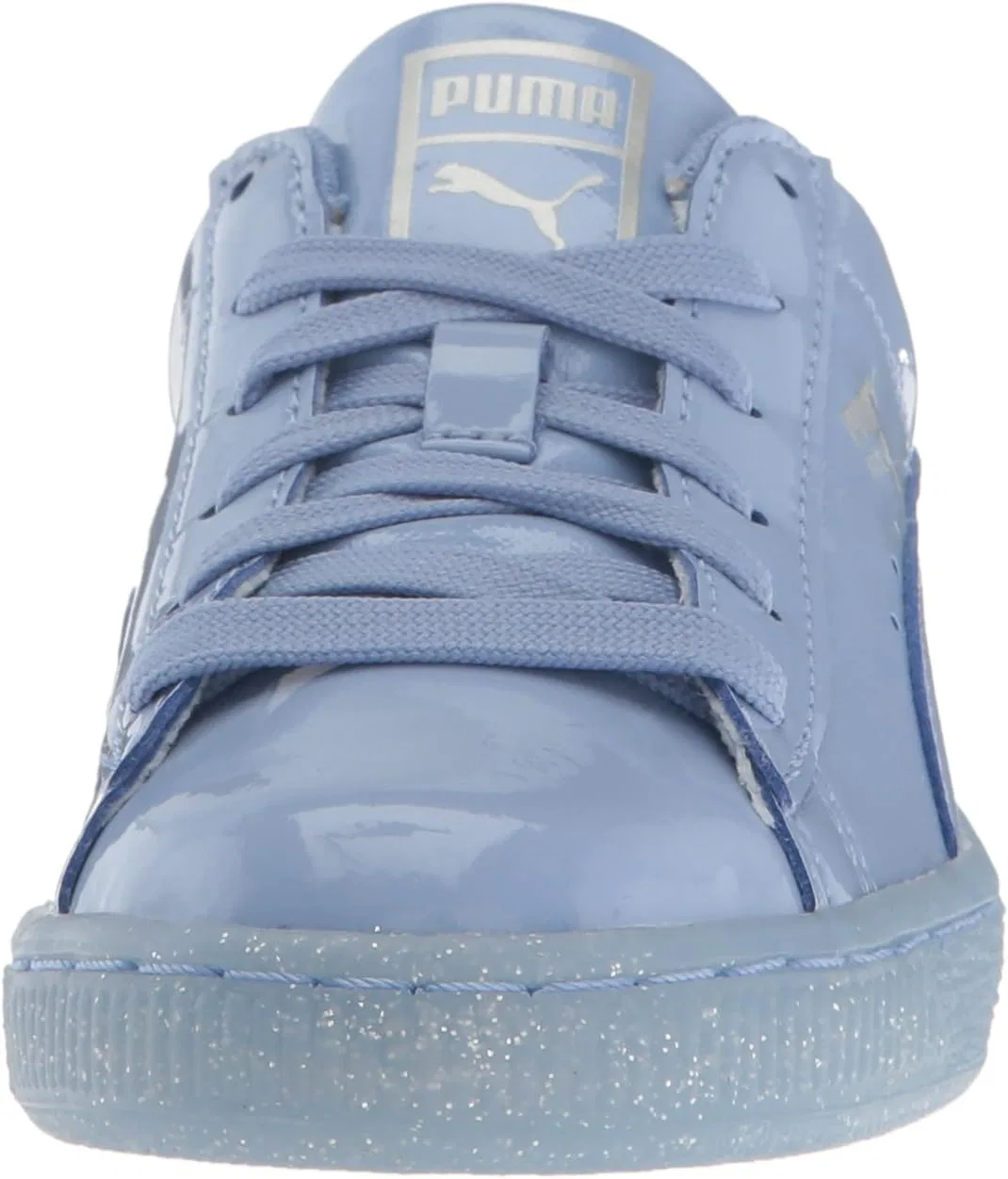 Детские кроссовки для девочек с блестками PUMA Kids Basket Patent Iced Glitter Jr PUMA, Blue — фото 2