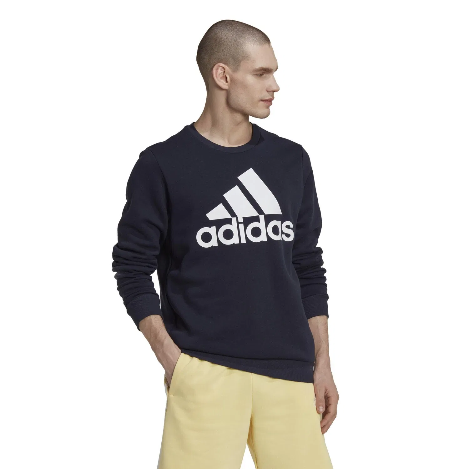 Мужской свитшот с принтом adidas Essentials, Синий — фото 3