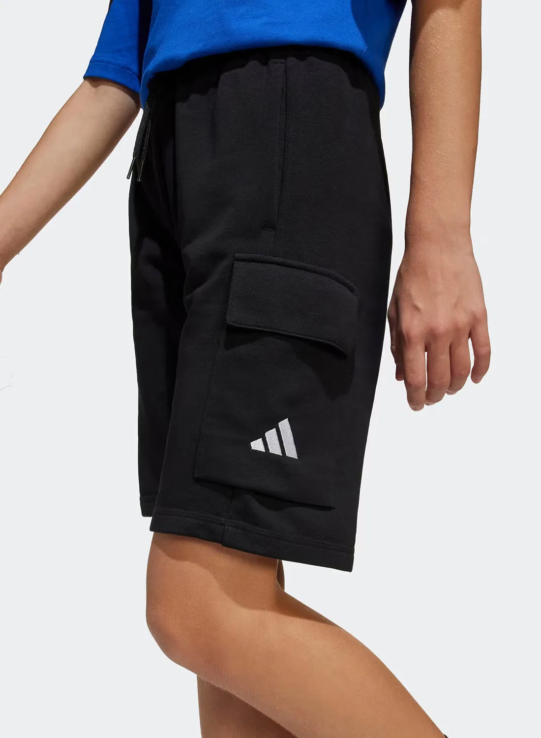 Шорты карго с мягкой футеровой тканью Youth Essential Cargo Adidas, черный — фото 3