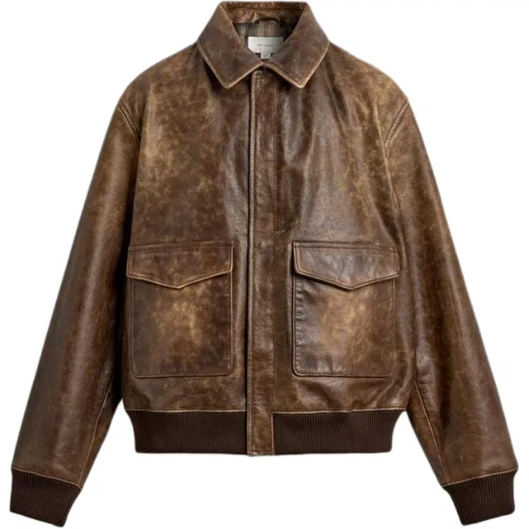 Женское кожаное пальто с лацканами Cigar, ZARA, Cigar