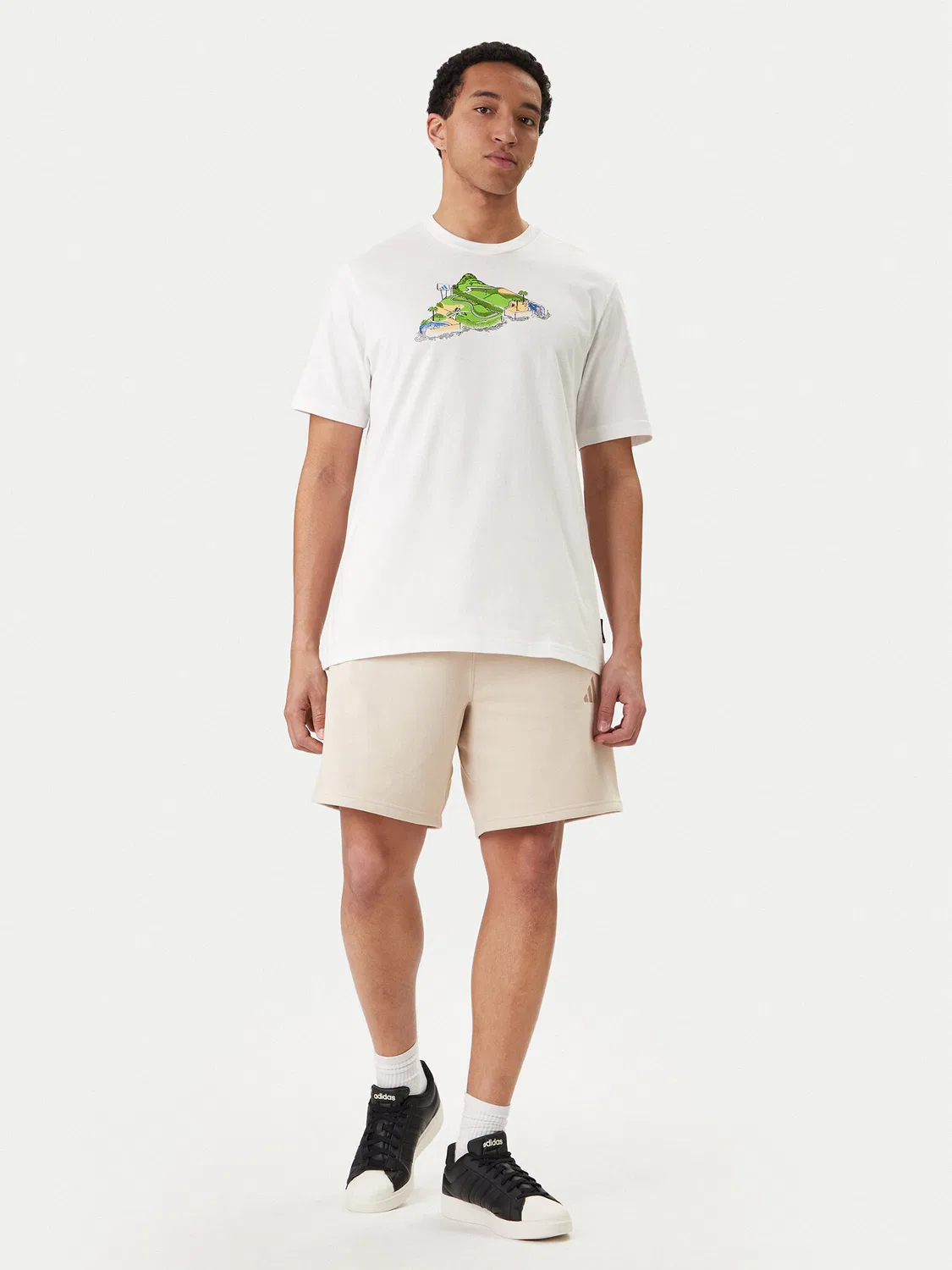 Мужская футболка стандартного кроя Novelty Mini Graphic Adidas, белый — фото 2