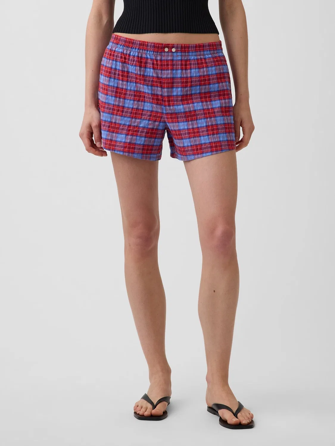 Шорты боксеры Gap Red/Blue Check, красный/синий клетка