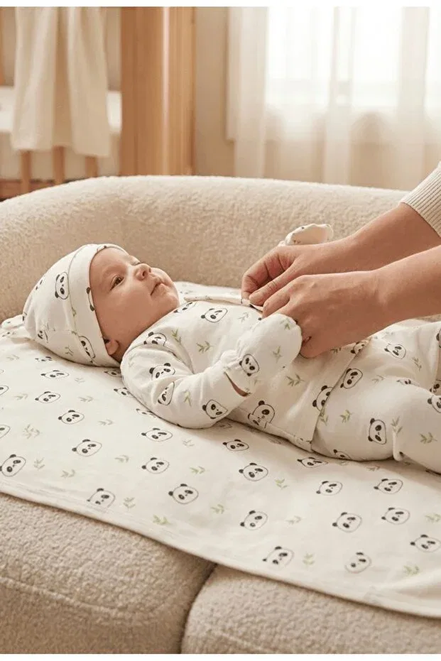 Детский комплект для выписки с принтом панды Neu Kids, White — фото 2