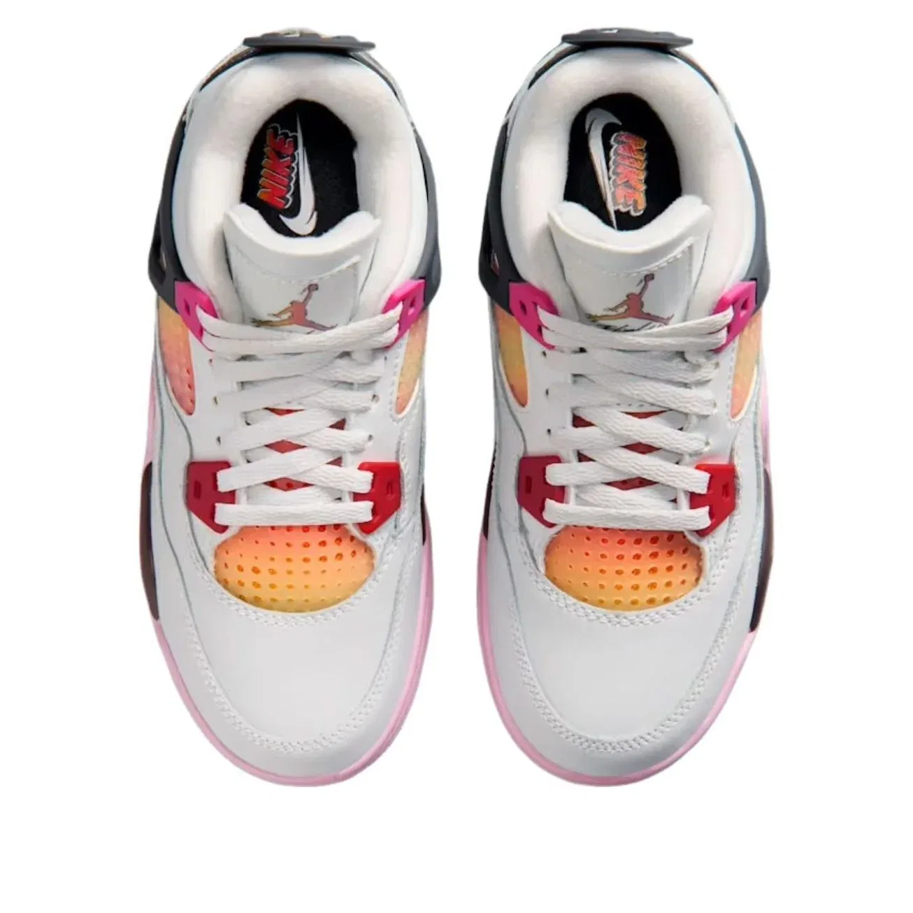 Детские кроссовки высокие Air Jordan 4 Retro 'Comic' Jordan, Off White/Anthracite/Neutral Grey/Fire Pink/Light Arctic Pink/Muslin — фото 4