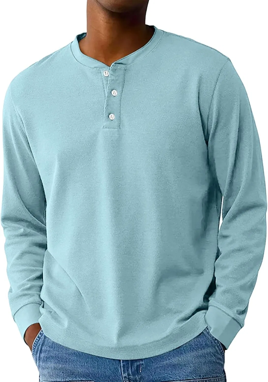 Мужская футболка с длинным рукавом реглан Color Block, Light Blue