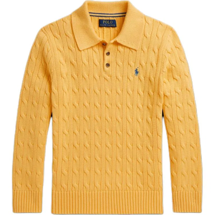 Детский свитер с поло-воротником Polo Ralph Lauren, Beach Yellow