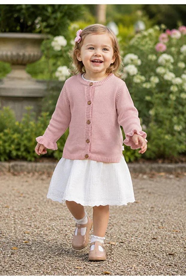 Детский кардиган из органического хлопка L L Louiou Baby Gifts, Beige — фото 2