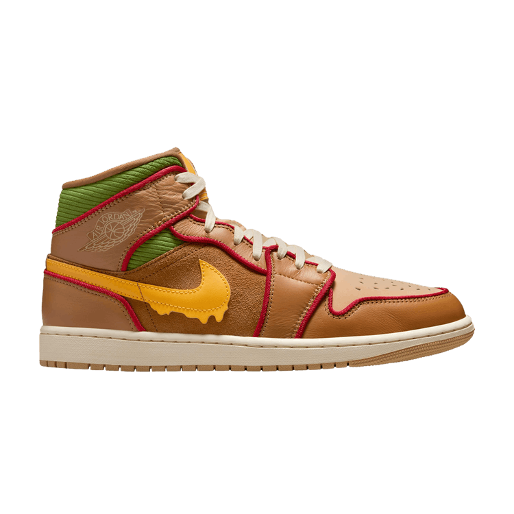 

Кроссовки Air Jordan 1 Mid SE 'Cheeseburger', коричневый