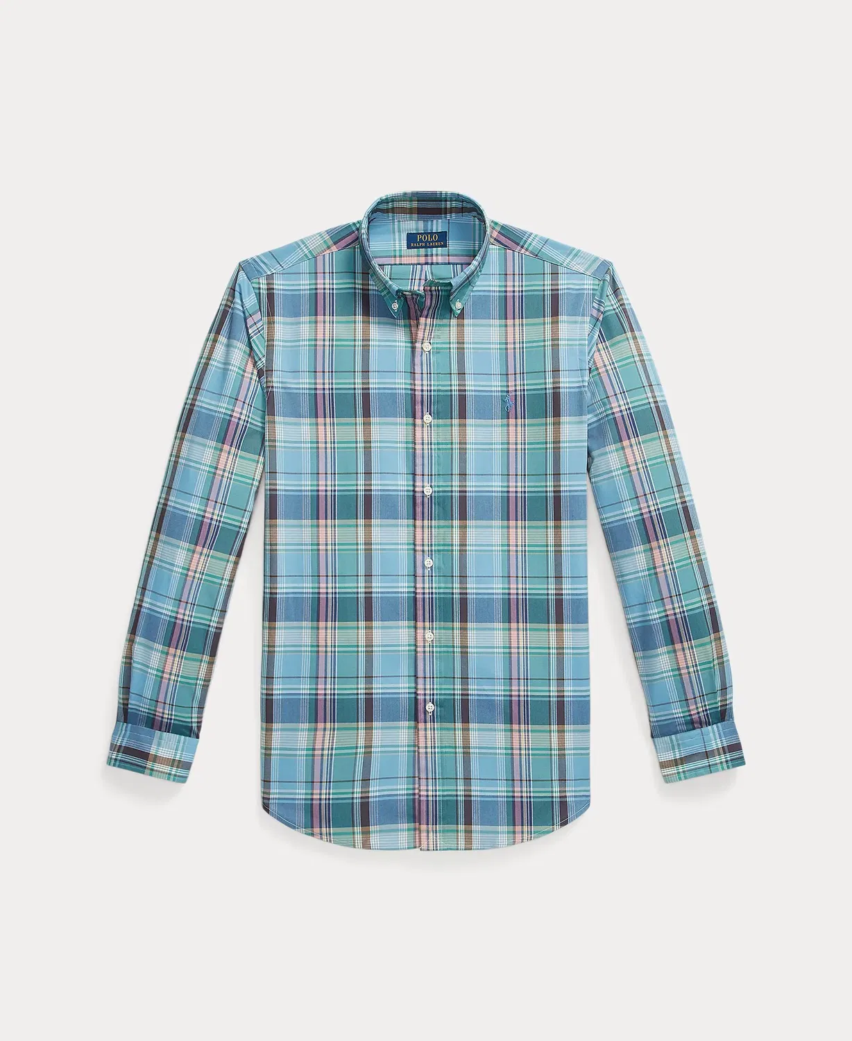 Мужская рубашка Custom Fit из поплина с принтом Polo Ralph Lauren, Azul — фото 4