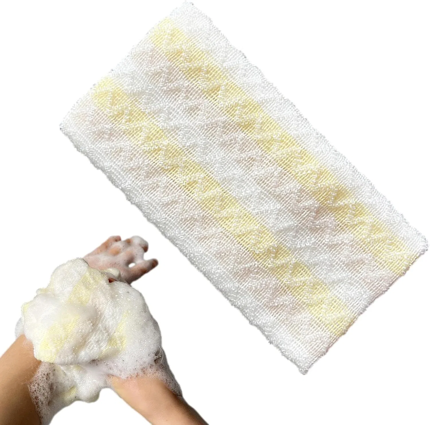 Душевое полотенце для тела, двухстороннее, Tewzafiya, 25x100 см, Beige-1