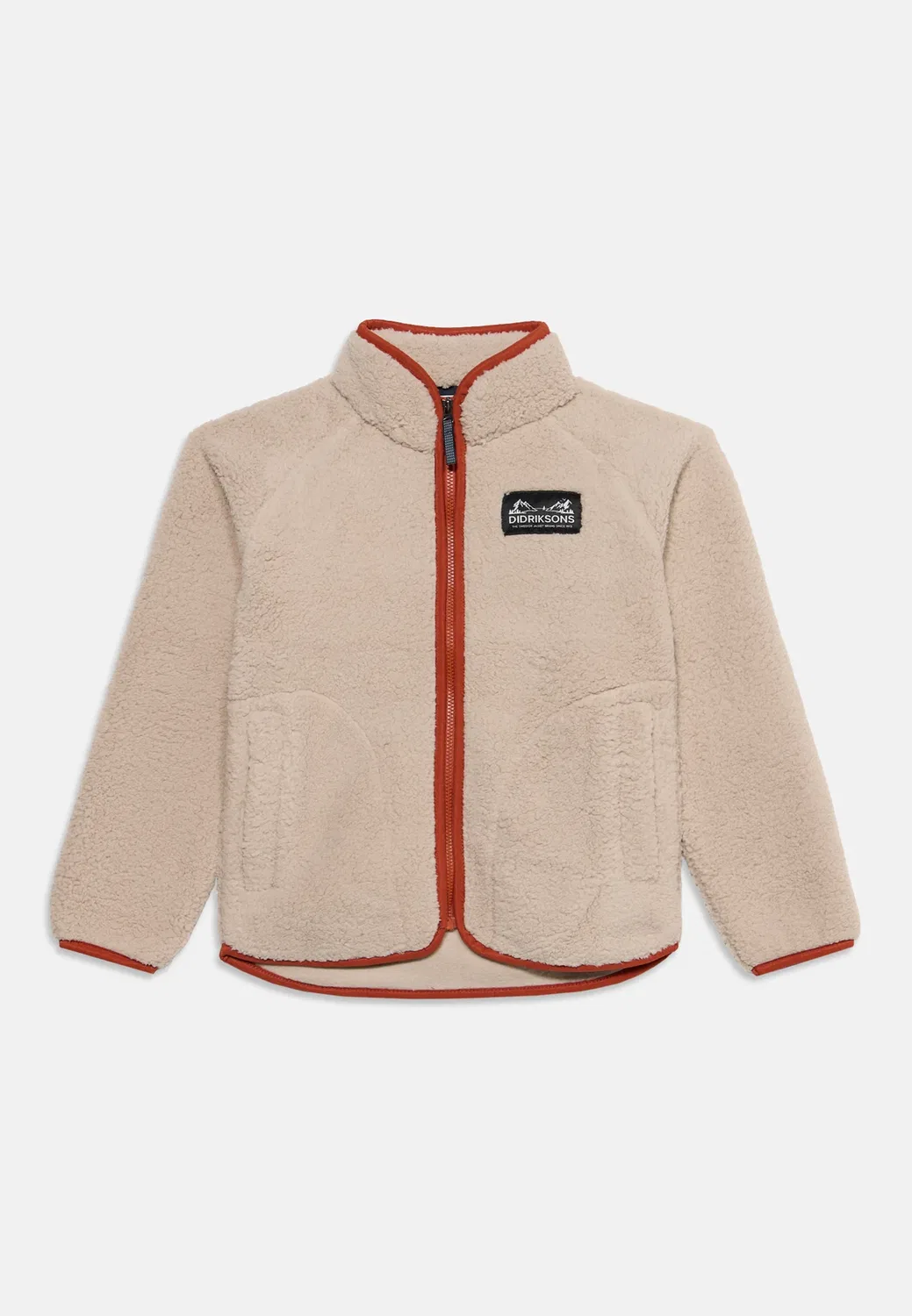 Куртка унисекс Gibbs на молнии из флиса Didriksons, Beach Beige/Rust