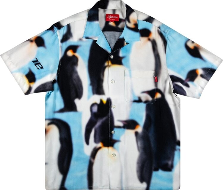 

Рубашка Supreme Penguins Rayon Short-Sleeve Shirt 'Blue', синий