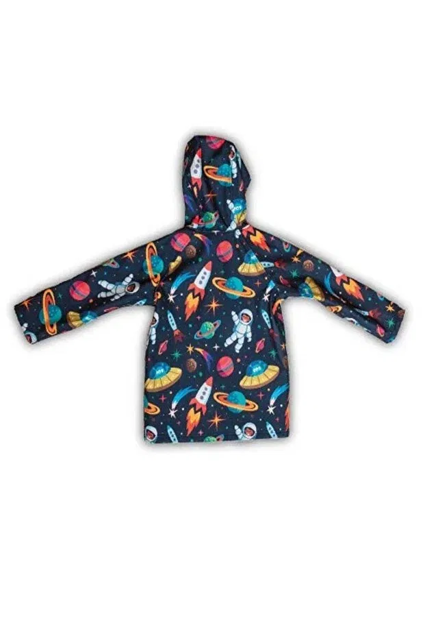 Детская куртка для девочек с принтом Water repellent space printed softshell jacket Jo&Juke, Navy Blue — фото 3