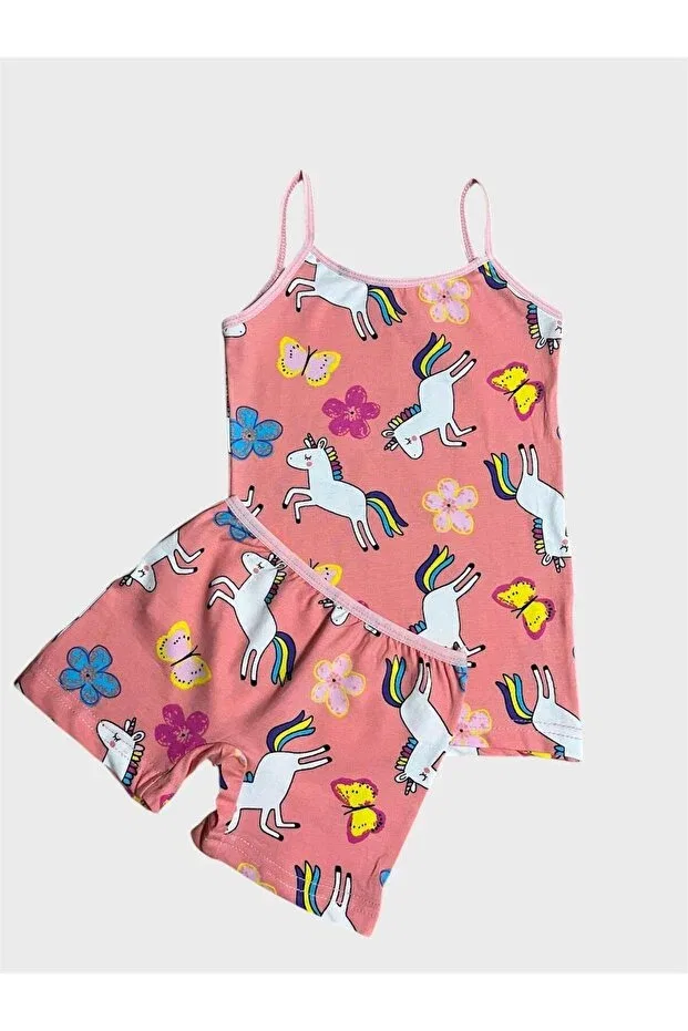 Детский комплект для девочек с принтом Girl'S 100% cotton unicorn butterfly patterned athlete boxer set Generic Brands, Puppy'S Paw — фото 2