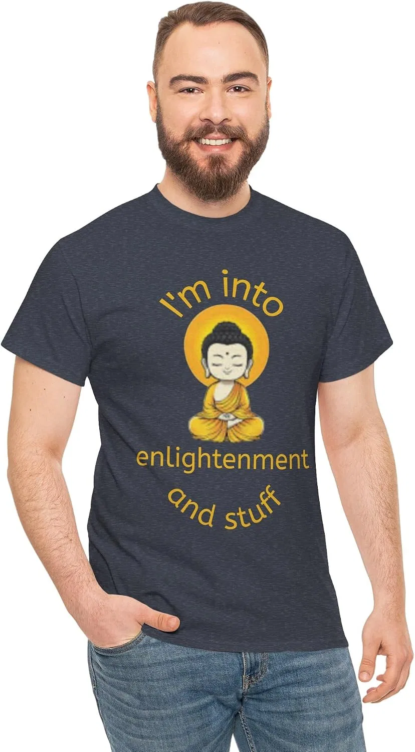 Женская футболка с принтом I'm into Enlightenment, тёмно-синий меланж — фото 2