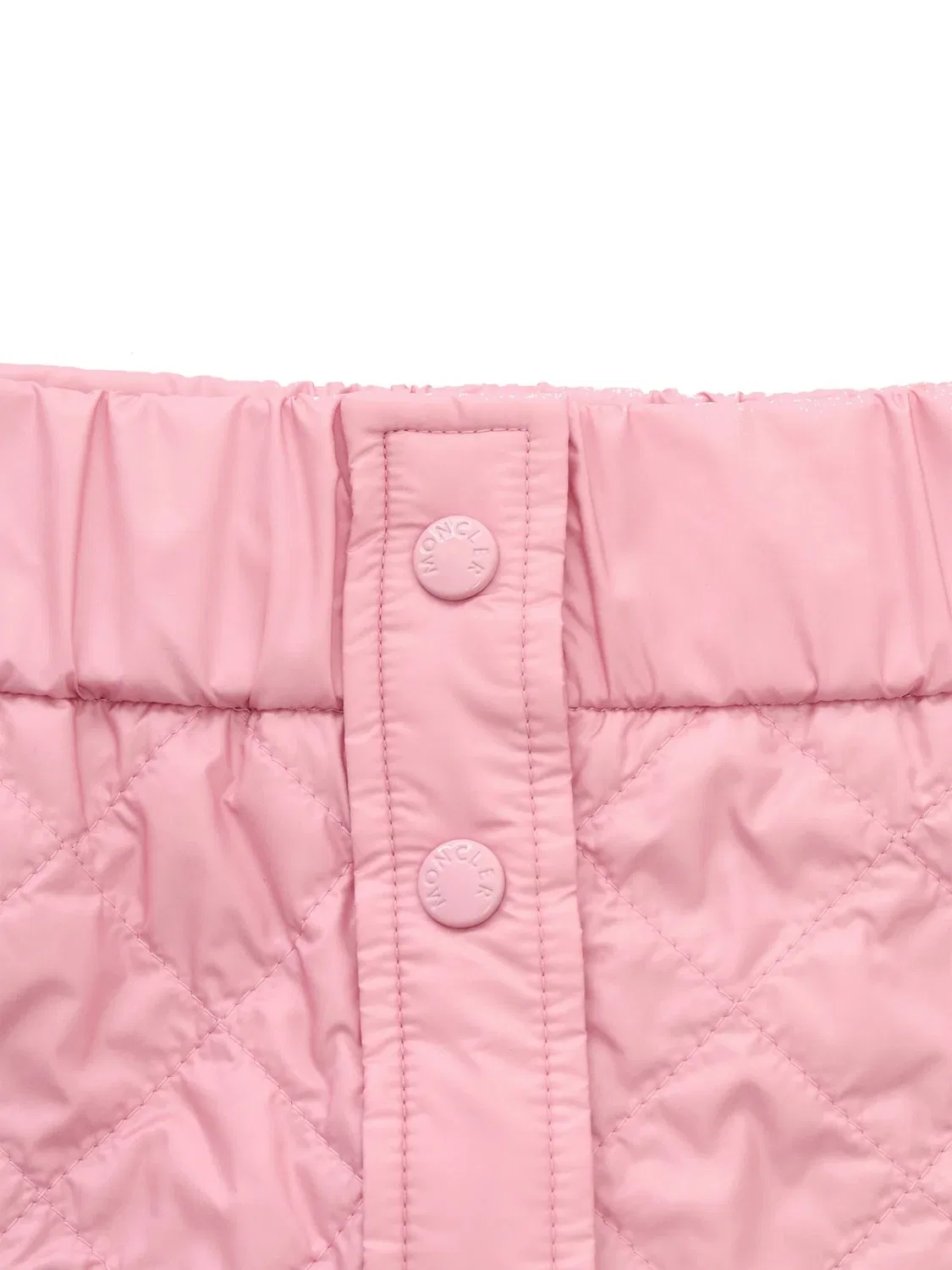 Юбка мини стеганая с логотипом Moncler, Medium Pink — фото 3
