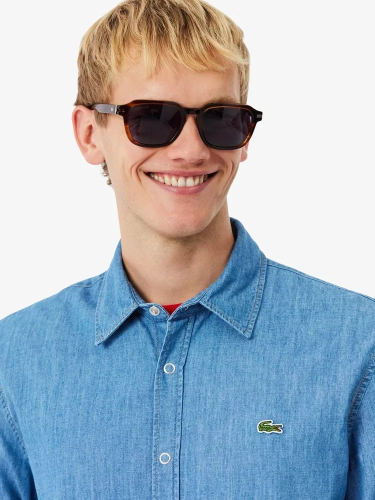 Джинсовая рубашка с длинным рукавом CH2591 LACOSTE, Royal Blue — фото 2