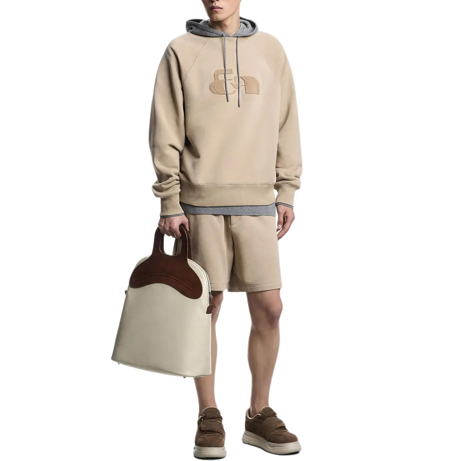 Мужская толстовка осенний Khaki Emporio Armani — фото 4