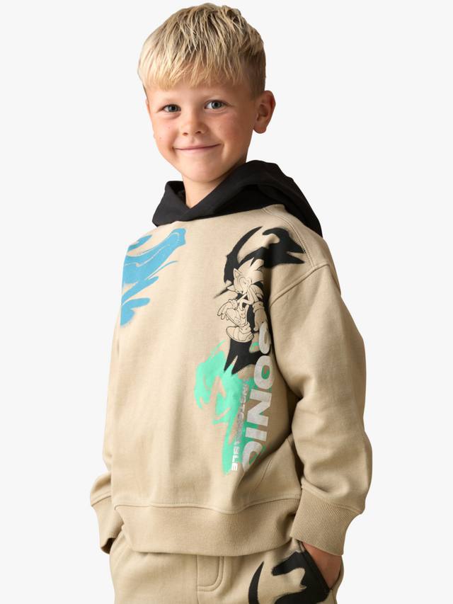 

Детская хлопковая толстовка с принтом Sonic Angel & Rocket, Stone