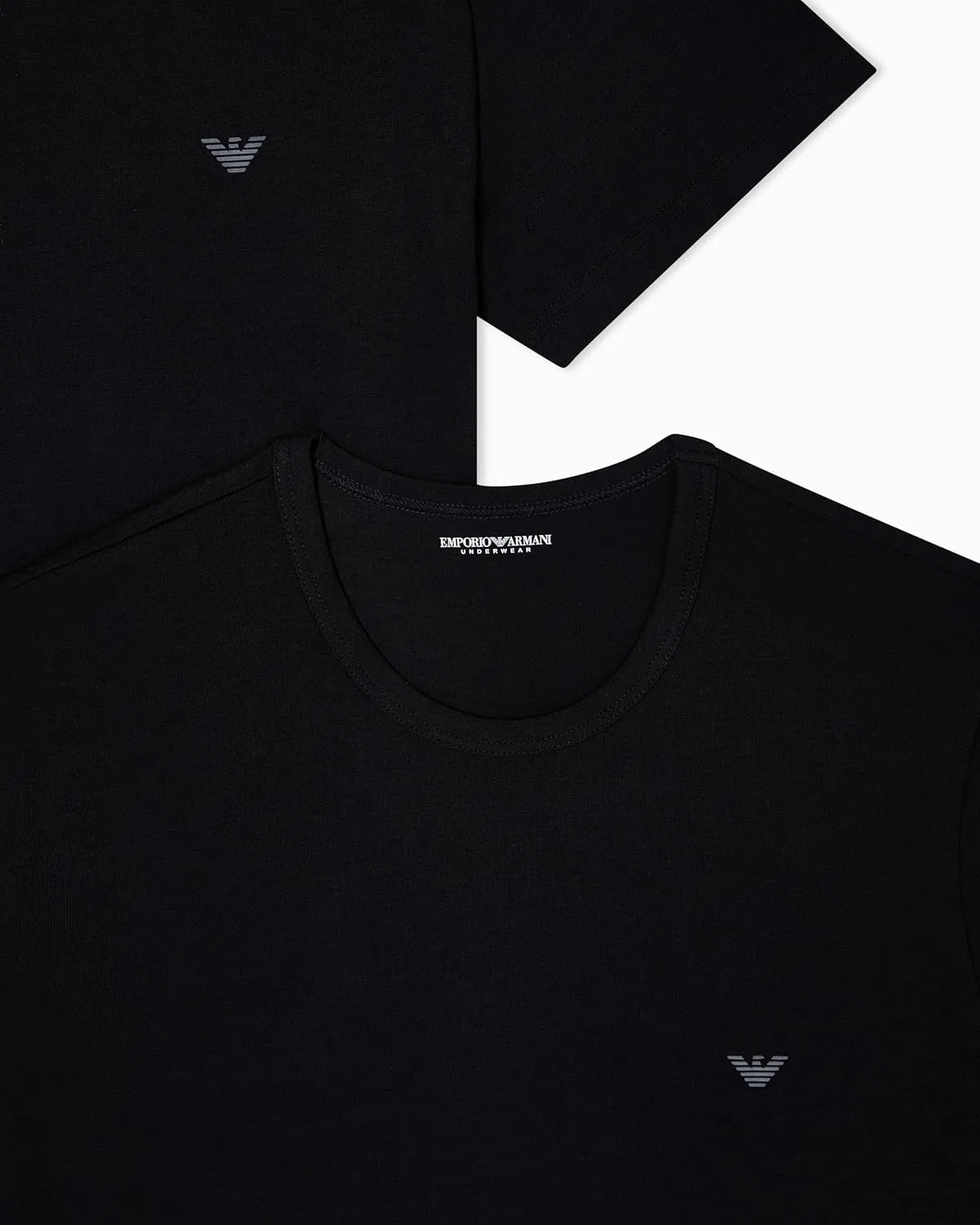 Мужская хлопковая футболка с логотипом Emporio Armani, Black/Black — фото 3