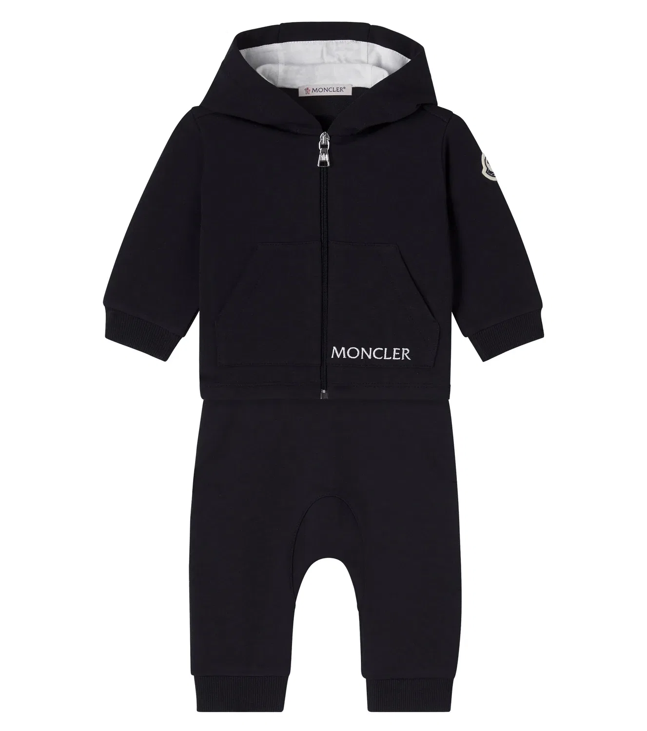 Комплект из худи и спортивных штанов с молнией спереди Moncler Enfant, синий