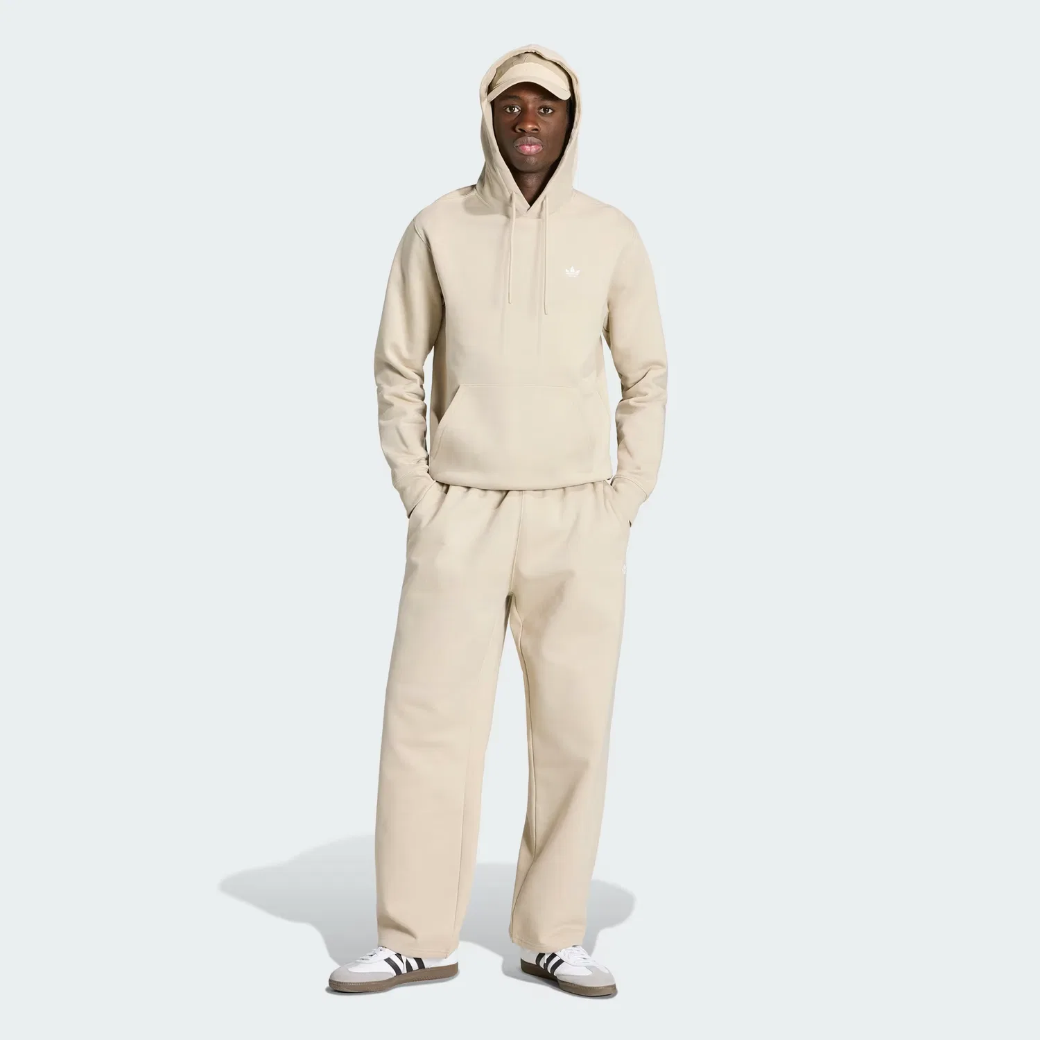 Мужское худи с регулируемым капюшоном Trefoil Essentials Adidas Originals, хаки — фото 3