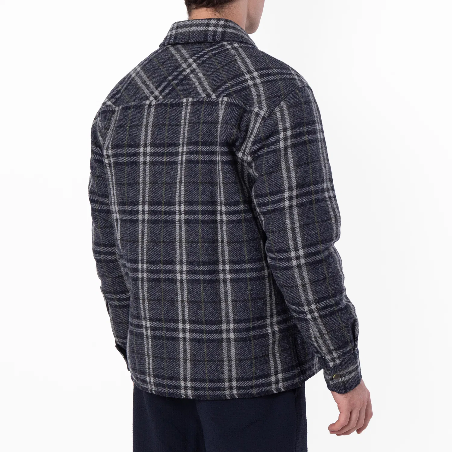 Рубашка-оверширт из шерсти Wadded Check Burberry, Indigo Ip Check — фото 3