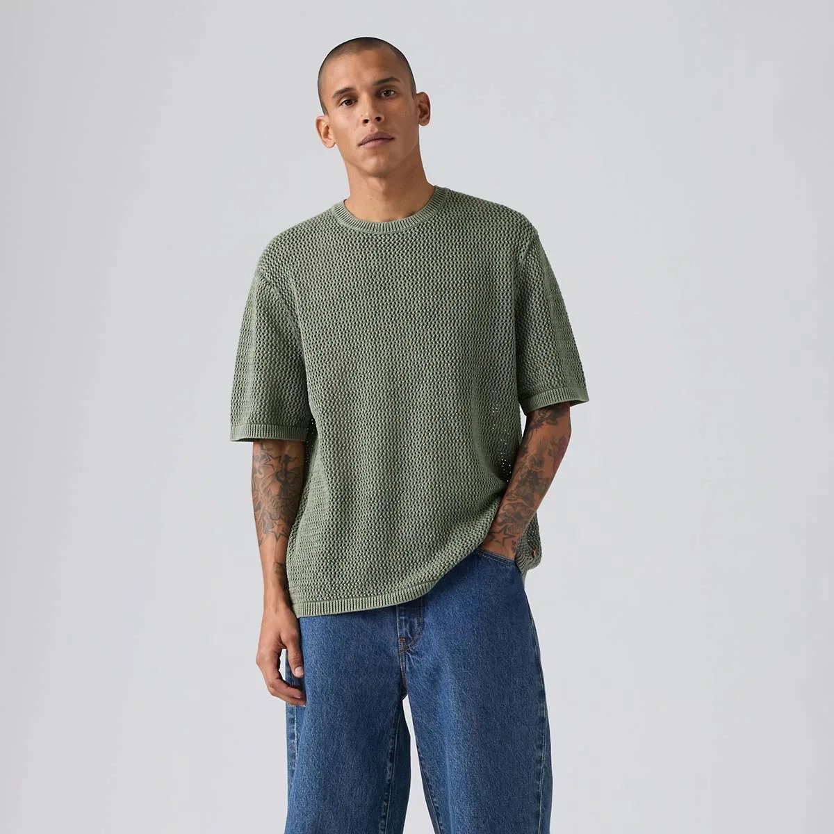 Вязаный свитер-рубашка Stinson Levi's, Mulled Basil - Green — фото 3