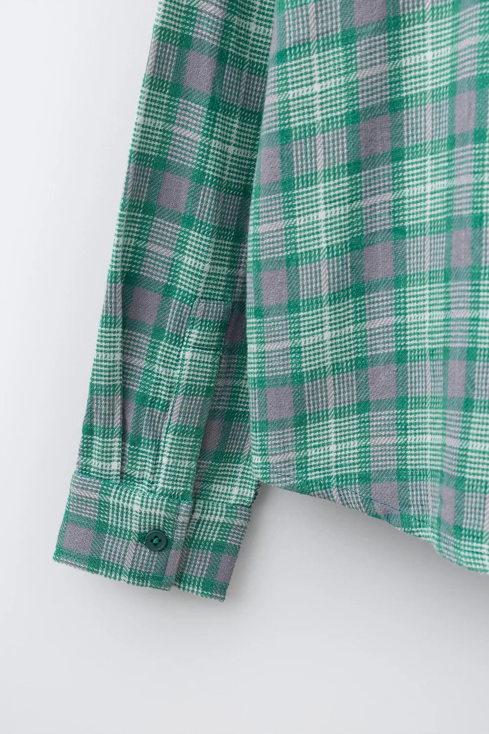 Рубашка в клетку ZARA, Mid-green — фото 4