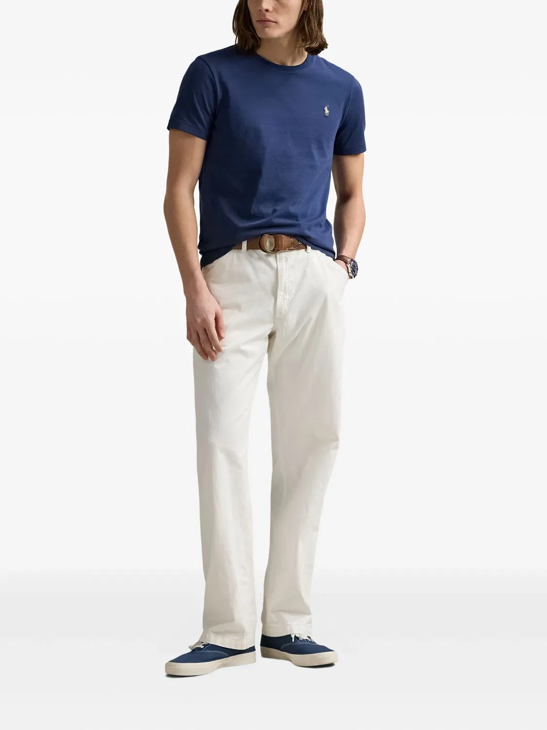 Футболка с вышитым логотипом Polo Ralph Lauren, темно-синий — фото 2