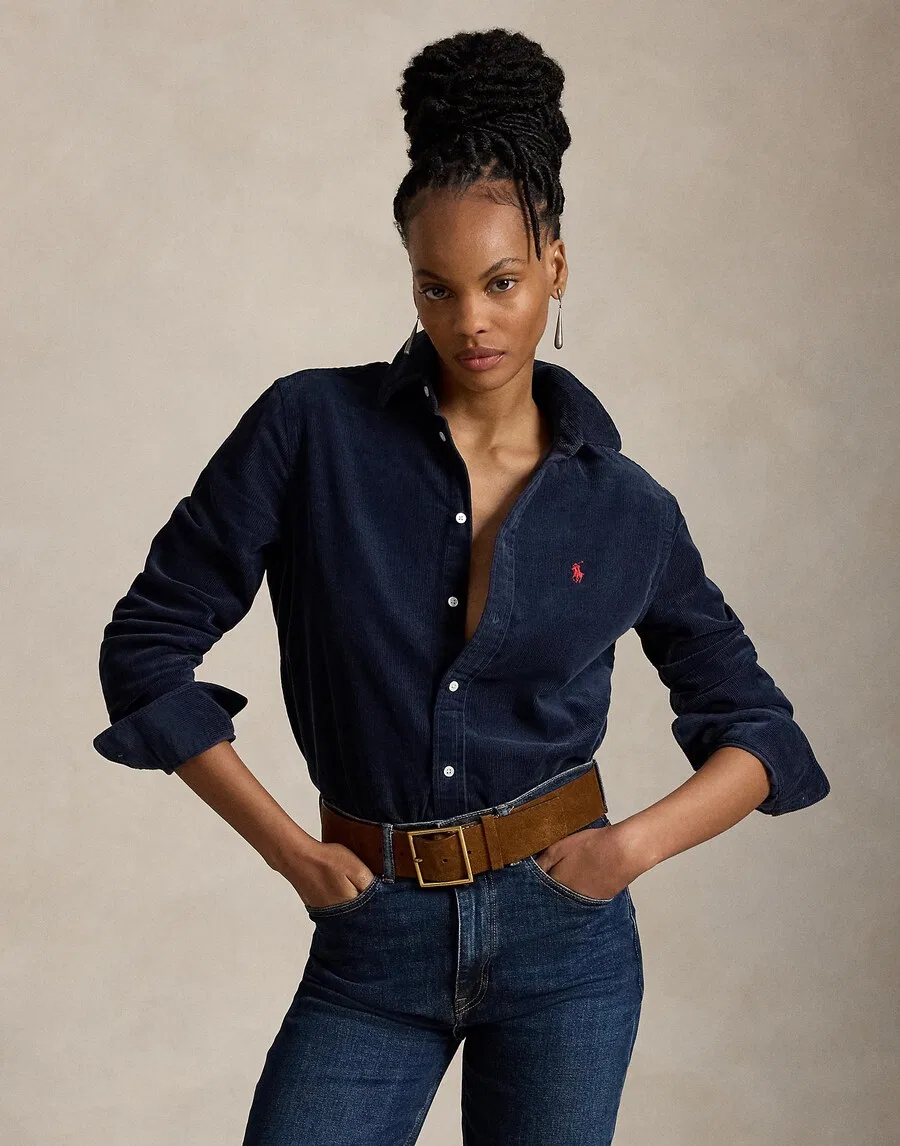 Блузка Polo Ralph Lauren темно-синего цвета — фото 2